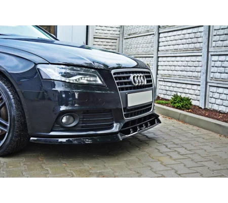 Audi A4 B8 Yrs 08- 12 SE Models MAXTON Front Bumper Lip Spoiler Splitter GLOSS BLACK