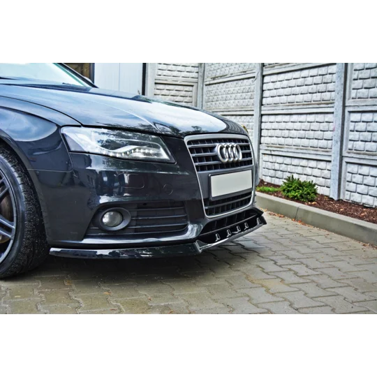 Audi A4 B8 Yrs 08- 12 SE Models MAXTON Front Bumper Lip Spoiler Splitter GLOSS BLACK