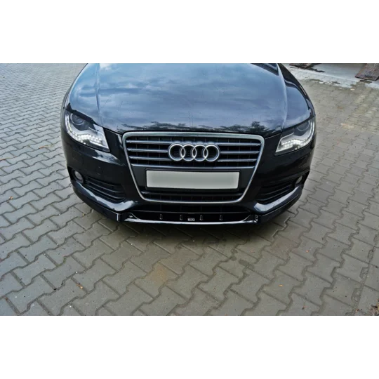 Audi A4 B8 Yrs 08- 12 SE Models MAXTON Front Bumper Lip Spoiler Splitter GLOSS BLACK