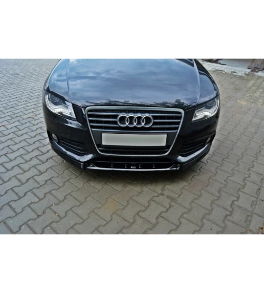 Audi A4 B8 Yrs 08- 12 SE Models MAXTON Front Bumper Lip Spoiler Splitter GLOSS BLACK