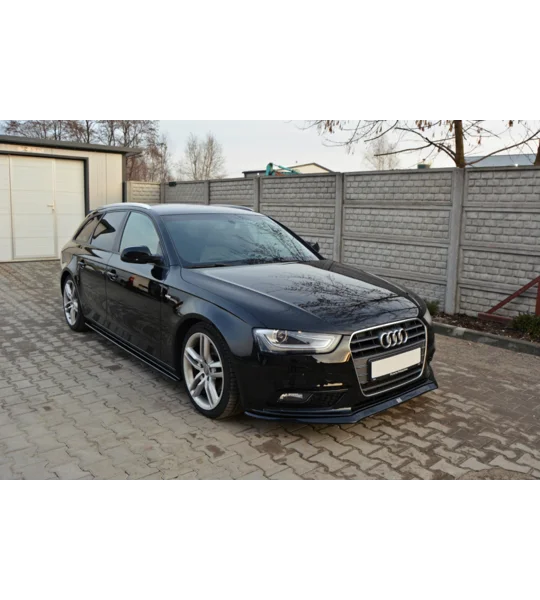 Audi A4 B8 Yrs 12-15 Gloss Black Front Bumper Lip Spoiler Splitter
