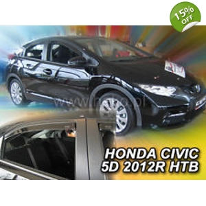 HONDA CIVIC 5DOOR HTB 2012-2016 New 4 Piece Heko Wind Deflectors 17136
