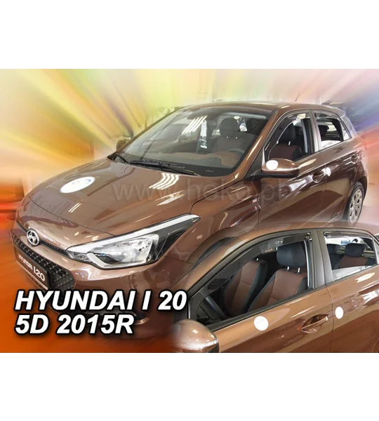 HYUNDAI I20 II 5 doors, 2015 - on New 4 Piece Heko Wind Deflectors 17283