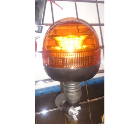 LED Rotating Flashing Amber Beacon Flexible DIN Pole Tractor Warning Light 12-24