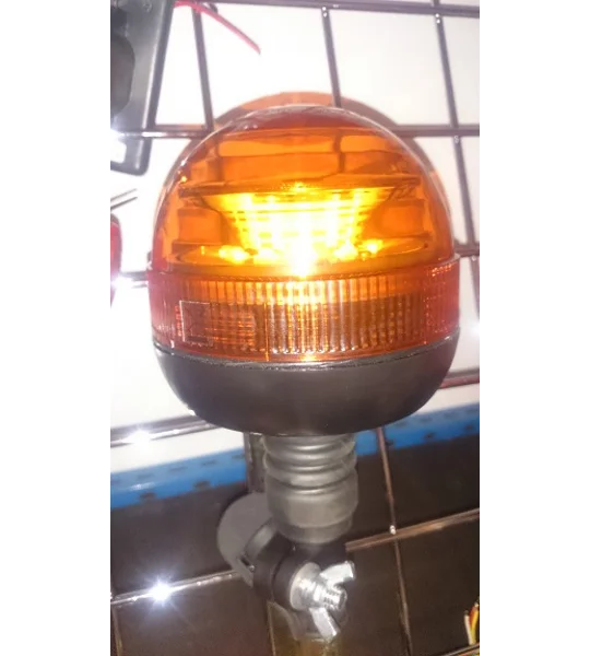 LED Rotating Flashing Amber Beacon Flexible DIN Pole Tractor Warning Light 12-24