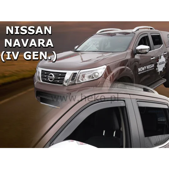 Nissan Navara 2014- on Brand New Heko 4 Piece Wind Deflectors