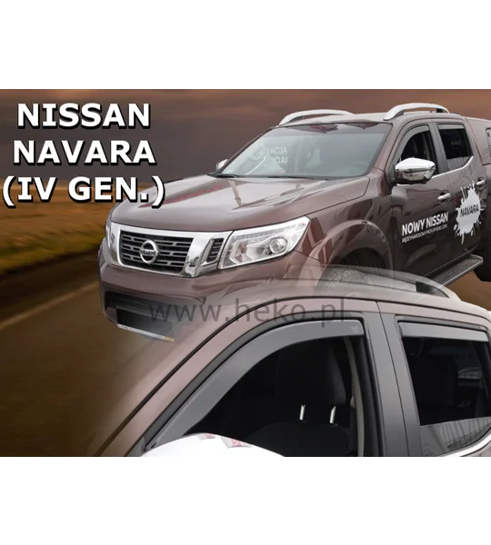 Nissan Navara 2014- on Brand New Heko 4 Piece Wind Deflectors
