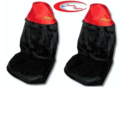Pair of Action Sport Seat Covers Red/Black
