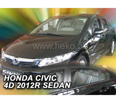 HONDA Civic 4d Yrs 2012- Saloon Sedan Brand New Heko 4 Piece Wind Deflectors 17161