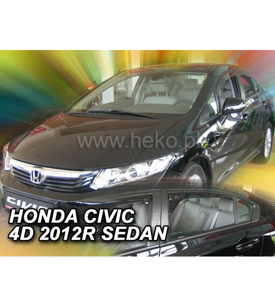 HONDA Civic 4d Yrs 2012- Saloon Sedan Brand New Heko 4 Piece Wind Deflectors 17161