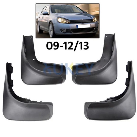 VW Golf MK6 Yrs 09-13 4pc Set Fitted Moulded Mudflaps