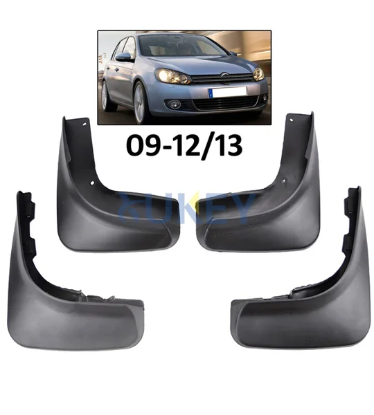 VW Golf MK6 Yrs 09-13 4pc Set Fitted Moulded Mudflaps