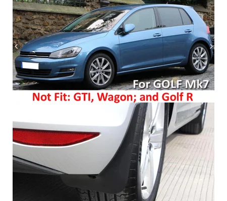 VW Golf MK7 Yrs 13- on 4pc Set Fitted Moulded Mudflaps