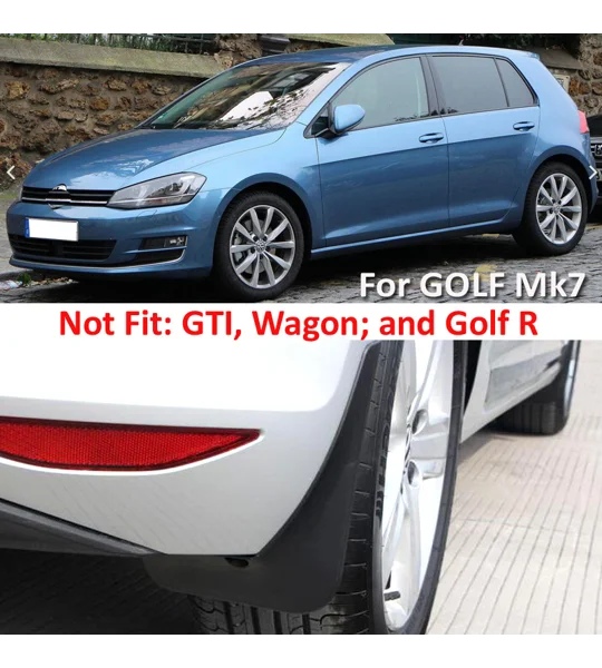 VW Golf MK7 Yrs 13- on 4pc Set Fitted Moulded Mudflaps