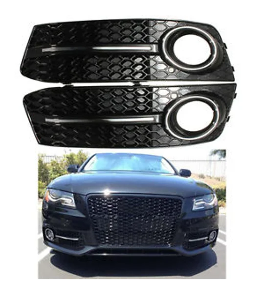 Audi A4 B8 Yrs 08-12 ,Honeycomb Black Foglight Grills RS4