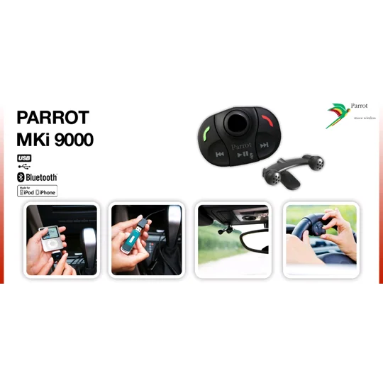 PARROT MKI9000 Bluetooth Hansfree Car Kit & Iphone Android CONTROL