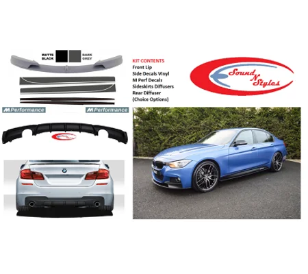 BMW 3 series F30 Yrs 11- M PERFORMANCE Lip Kit Front Rear & Sides
