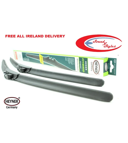 Set of 2 HEYNER® HYBRID Windscreen Wiper Blades NEW Flat Design ALL CARS