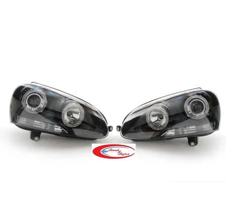 VW Golf MK V 5 Yrs 04-09,Black R32 Style Angeleye Halo Headlights RHD