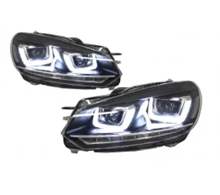 VW Golf 6 VI 2008-2013 Golf 7 3D LED DRL U-Design Led Flowing Turning Light RHD