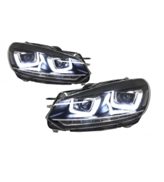 VW Golf 6 VI 2008-2013 Golf 7 3D LED DRL U-Design Led Flowing Turning Light RHD