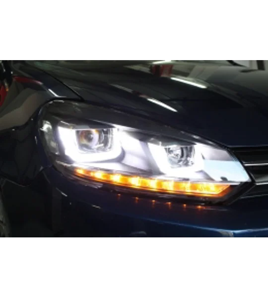 VW Golf 6 VI 2008-2013 Golf 7 3D LED DRL U-Design Led Flowing Turning Light RHD