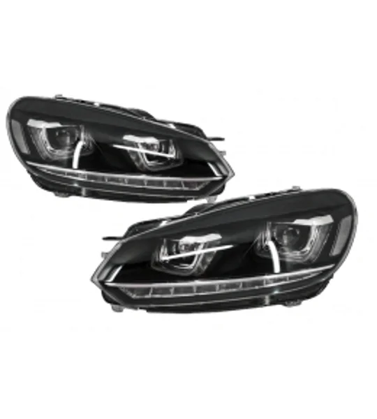 VW Golf 6 VI 2008-2013 Golf 7 3D LED DRL U-Design Led Flowing Turning Light RHD