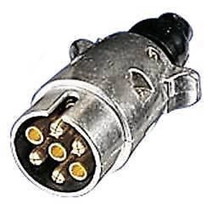 7 Pin METAL PLUG Towing Car Van Trailer Caravan 12V