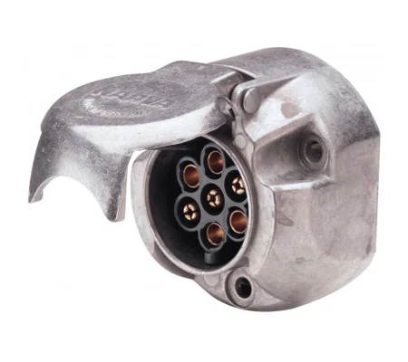7 Pin METAL Socket Towing Car Van Trailer Caravan 12V