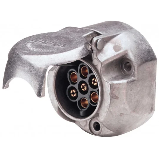 7 Pin METAL Socket Towing Car Van Trailer Caravan 12V