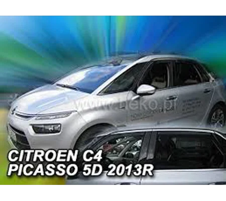 Citreon C4 Picasso Space Tourer Yrs 13- Brand New 4 Piece Heko Wind Deflectors Visors 12259