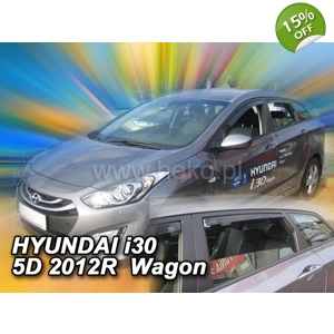 HYUNDAI I30 II 5d Wagon Yrs 12-17 Brand New 4 Piece Heko Wind Deflectors Visors 17275