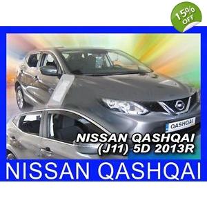 NISSAN QUASQAI III YRS 14-18 Brand New 4 Piece Heko Wind Deflectors Visors 24286