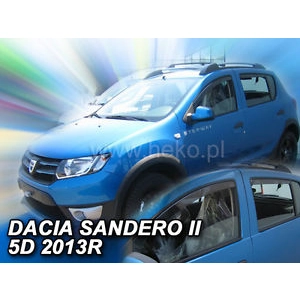 Dacia Sandero II Yrs 2013 - on Brand New 4 Piece Heko Wind Deflectors Visors 13113