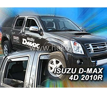 Isuzu Dmax Yrs 2006 - 2011 Brand New 4 Piece Heko Wind Deflectors Visors 34003
