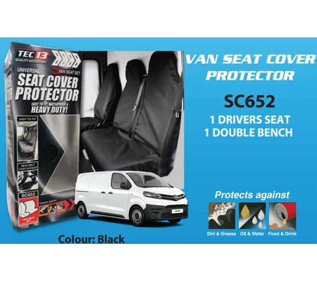 Heavy Duty Van Seat Cover Protector Set 1 Bench 1 Drivers Seat
