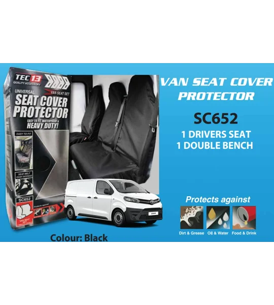 Heavy Duty Van Seat Cover Protector Set 1 Bench 1 Drivers Seat