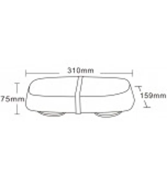 WARNING MINI BAR LED 315X165X70MM R65 R10 / Beacon Strobe Recovery