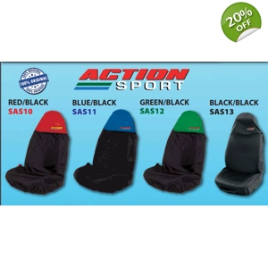 Pair of Action Sport Seat Covers Red Blue Black