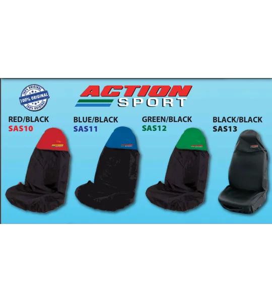Pair of Action Sport Seat Covers Red Blue Black