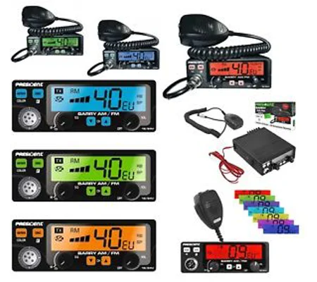 President BARRY CB Radio 40 Channel Am & FM Multi Colour Display NEW Model