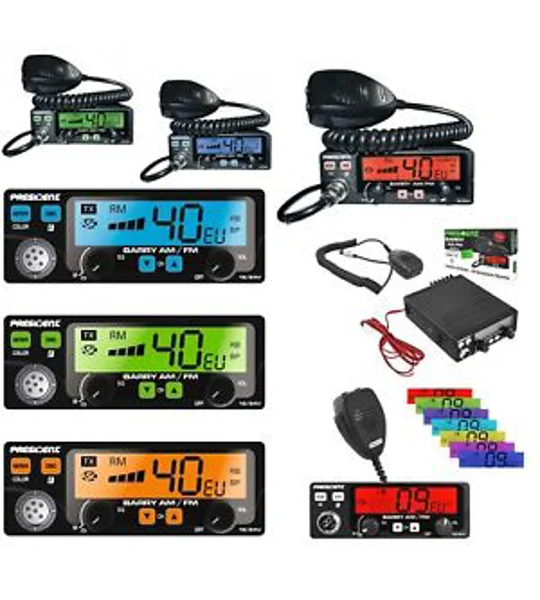 President BARRY CB Radio 40 Channel Am & FM Multi Colour Display NEW Model