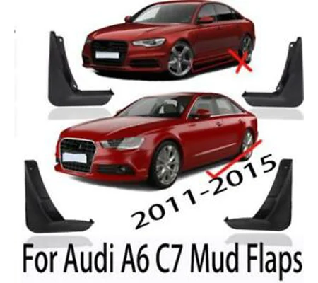 Audi A6 C7 Yrs 12- on 4pc Set Fitted Moulded Mudflaps