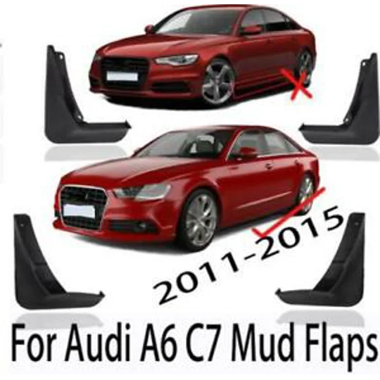 Audi A6 C7 Yrs 12- on 4pc Set Fitted Moulded Mudflaps