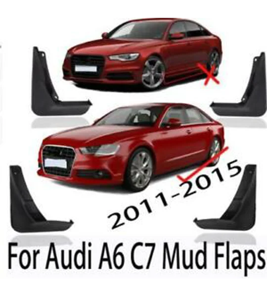 Audi A6 C7 Yrs 12- on 4pc Set Fitted Moulded Mudflaps