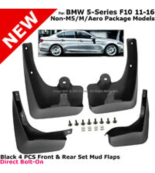 BMW F10 5 Series Yrs 11-17 4pc Set Fitted Moulded Mudflaps