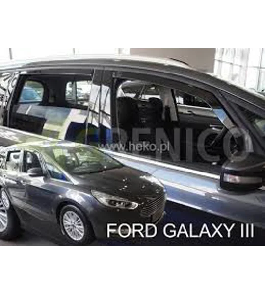 Ford Galaxy Yrs 2015 Onwards Brand New Heko 4 Piece Wind Deflectors 15316