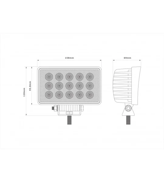 45 Watt Rectangular 6 x 3.5 3150 Lumens LED High Power Cree Work Lamp Light, 12 & 24 Volt