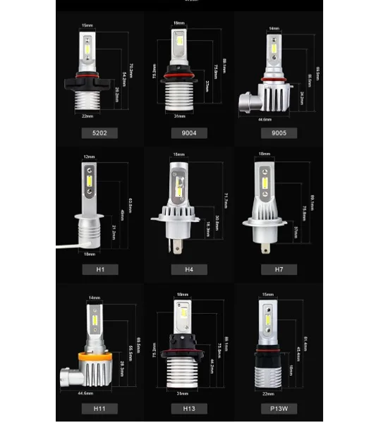 NEW 4000LM High Output Led Foglight Headlight Bulbs H7 H1 H3 9006 9005 H11 H8 H15
