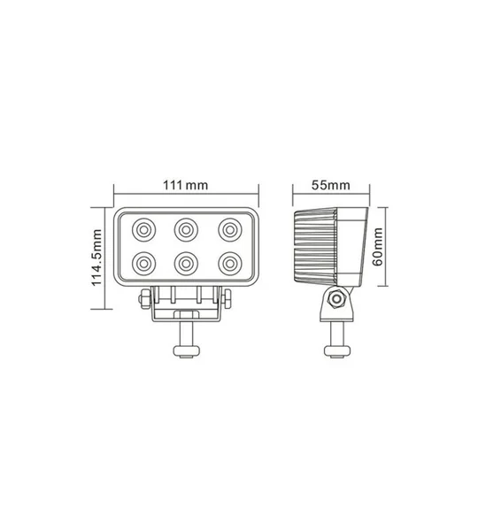 18 Watt Rectangular LED High Power Cree Work Lamp Light, 12 & 24 Volt